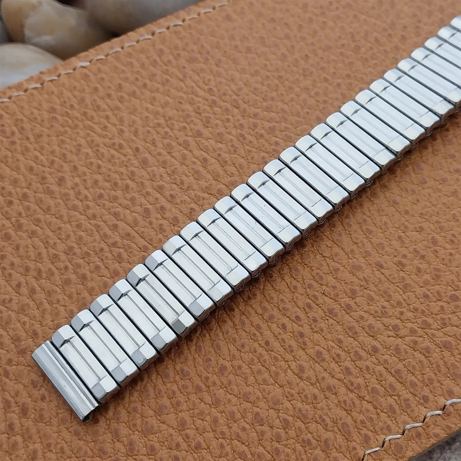 16mm 1960s Vintage Watch Band 5/8" Lenox Stainless Steel nos Old-Stock Expansion