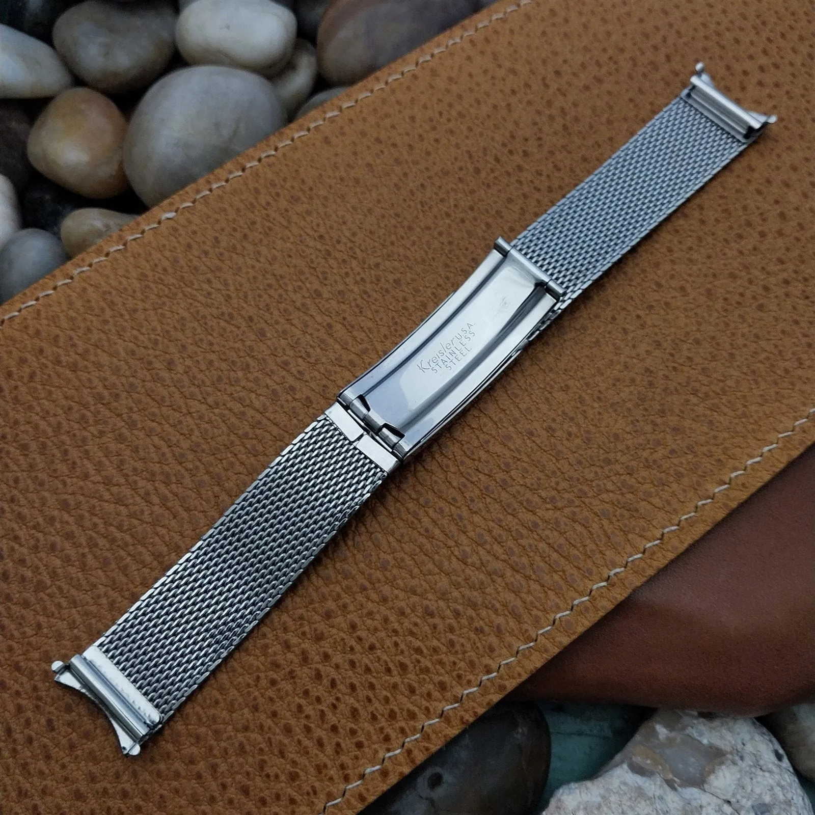 17.2mm Stainless Steel Mesh Kreisler USA nos Unused 1960s Vintage Watch Band