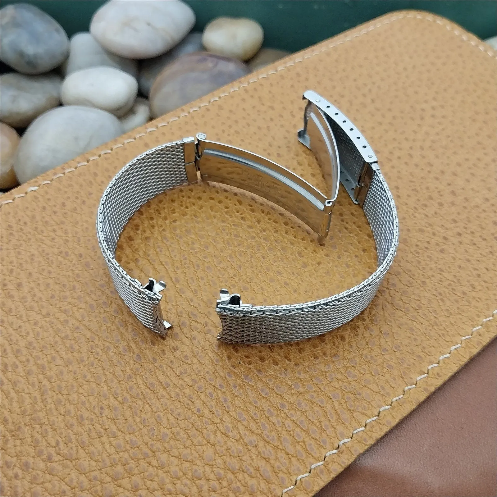 17.2mm Stainless Steel Mesh Kreisler USA nos Unused 1960s Vintage Watch Band