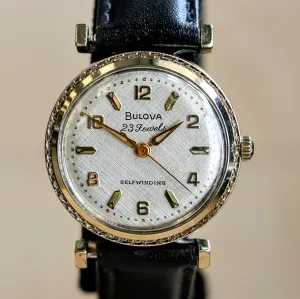 1960 BULOVA 23 "TAW" Automatic Watch 23 Jewels Cal. 10BZACTextured Dial Fancy Lugs & Case