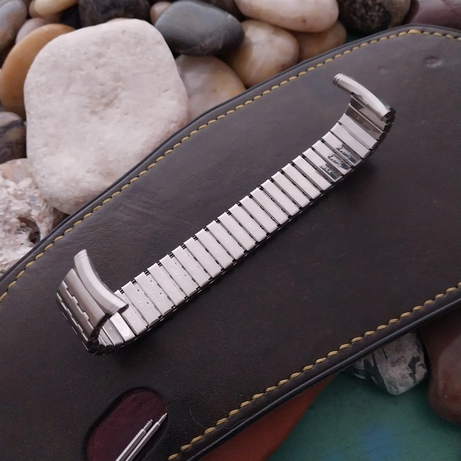 19mm 18mm 1970s Speidel Brushed Stainless Steel Long Unused Vintage Watch Band