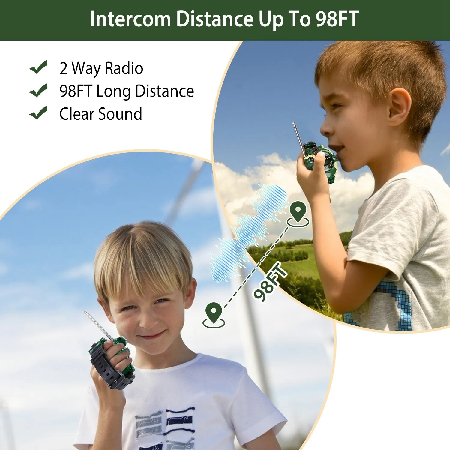 2-Pack: Walkie Talkies Watches Toy