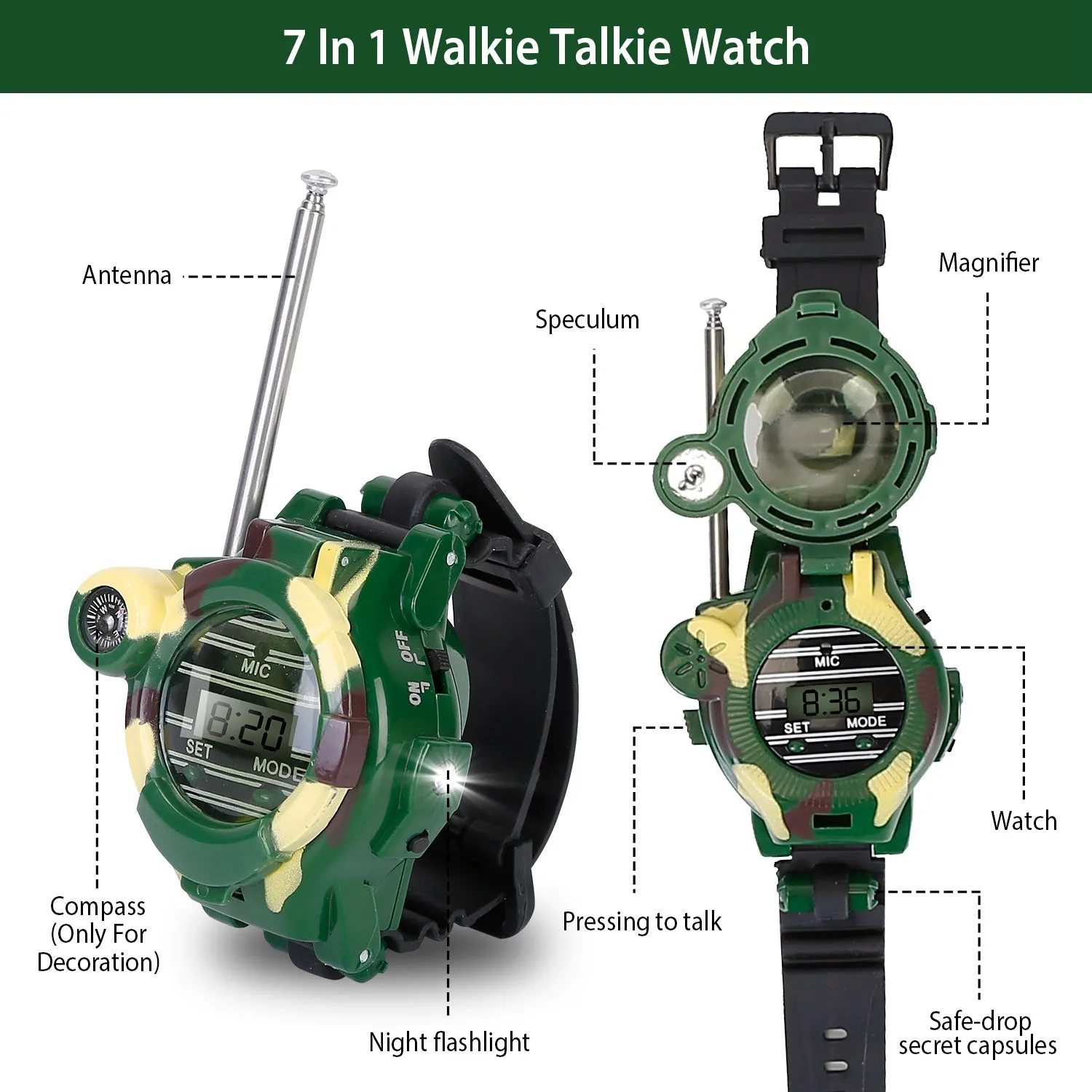 2-Pack: Walkie Talkies Watches Toy