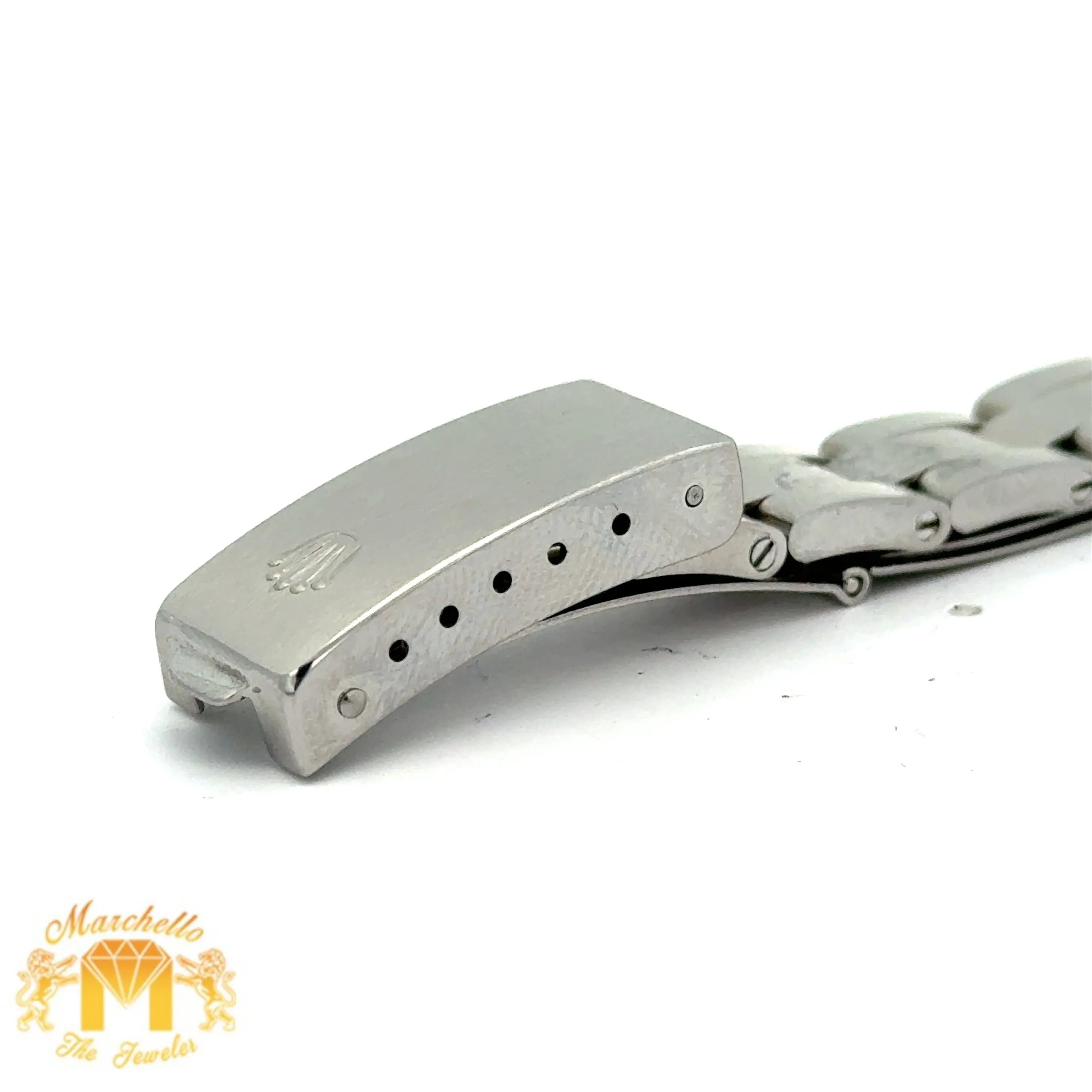 26mm Rolex Diamond Watch with Stainless Steel Oyster Bracelet (custom diamond dial, custom diamond bezel)