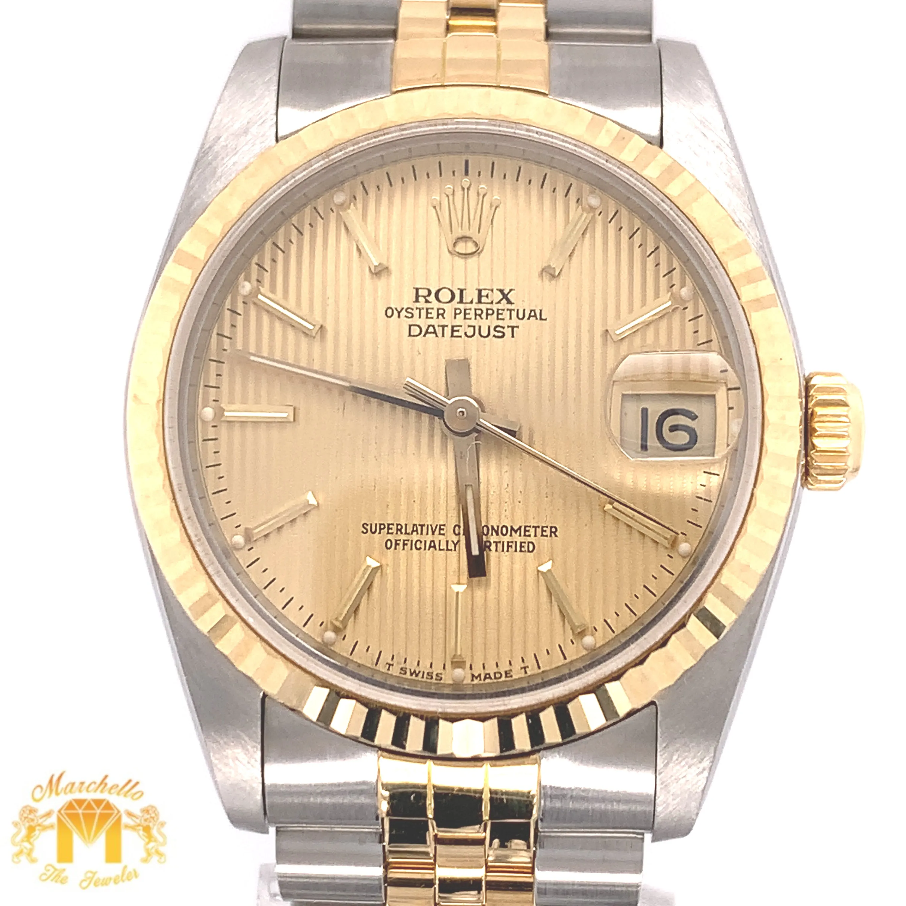 31mm Rolex Datejust Watch with Two-tone Jubilee Bracelet (newer model, tuxedo dial)