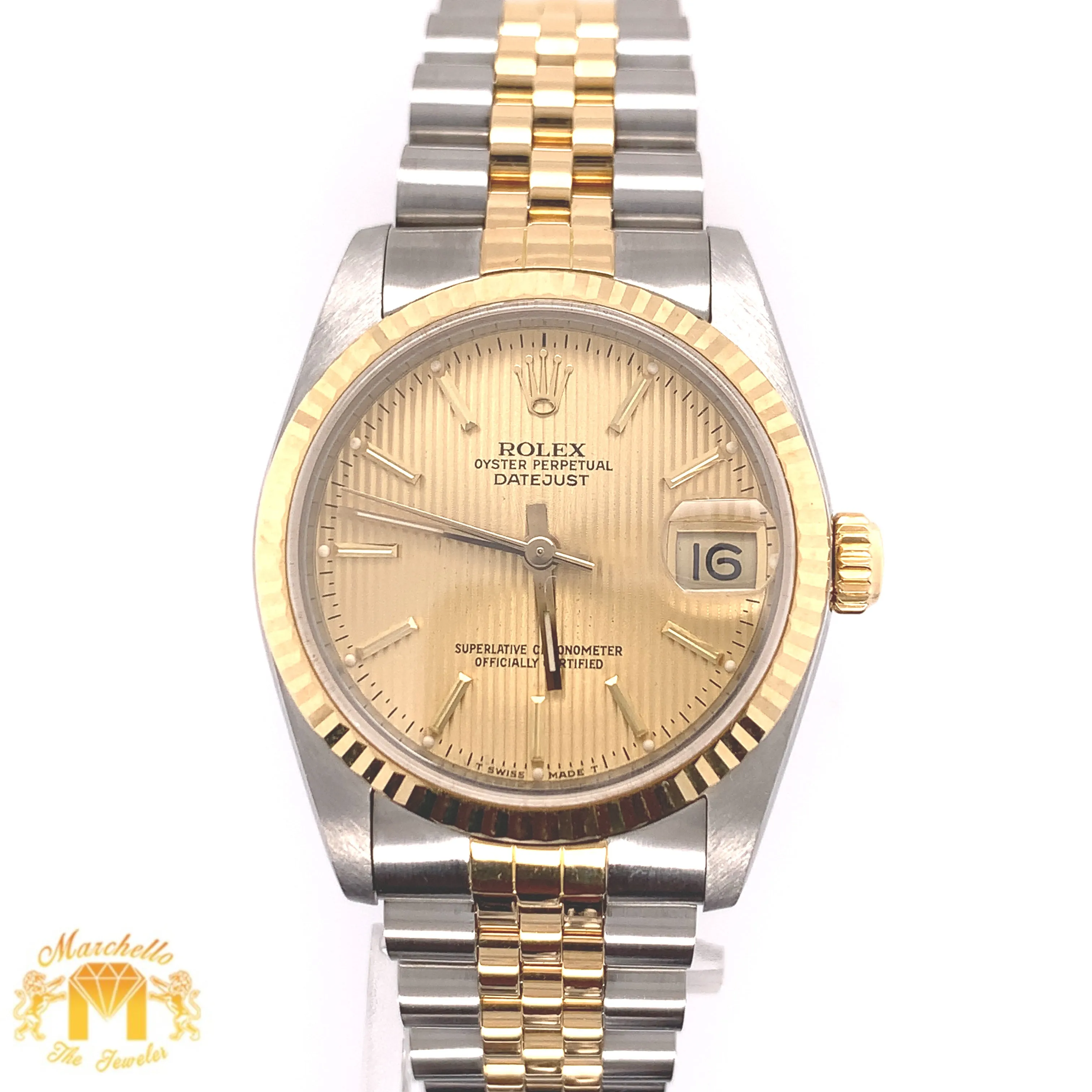 31mm Rolex Datejust Watch with Two-tone Jubilee Bracelet (newer model, tuxedo dial)