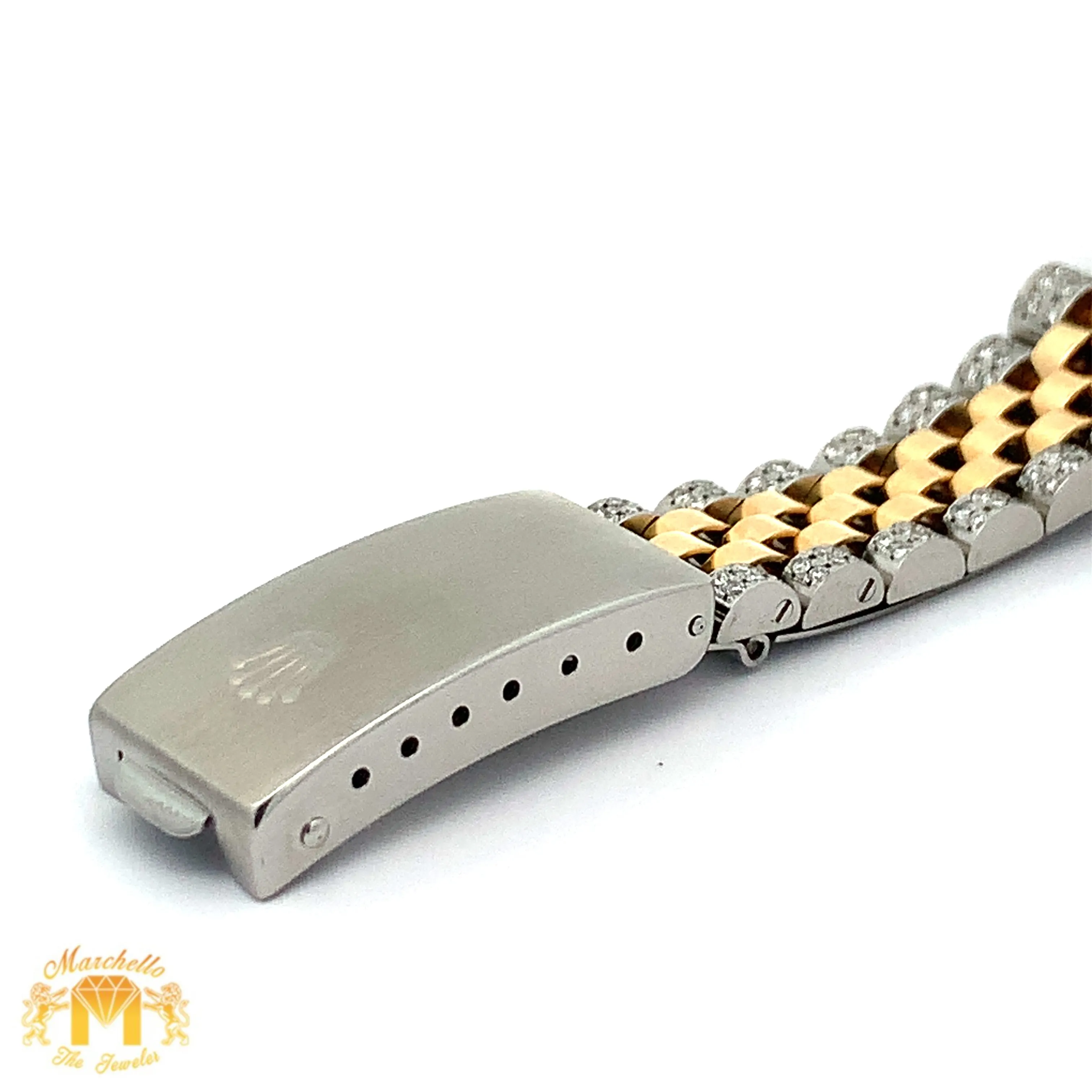 31mm Rolex Diamond Watch with Two-Tone Jubilee Bracelet (factory diamond dial, custom diamond bezel)