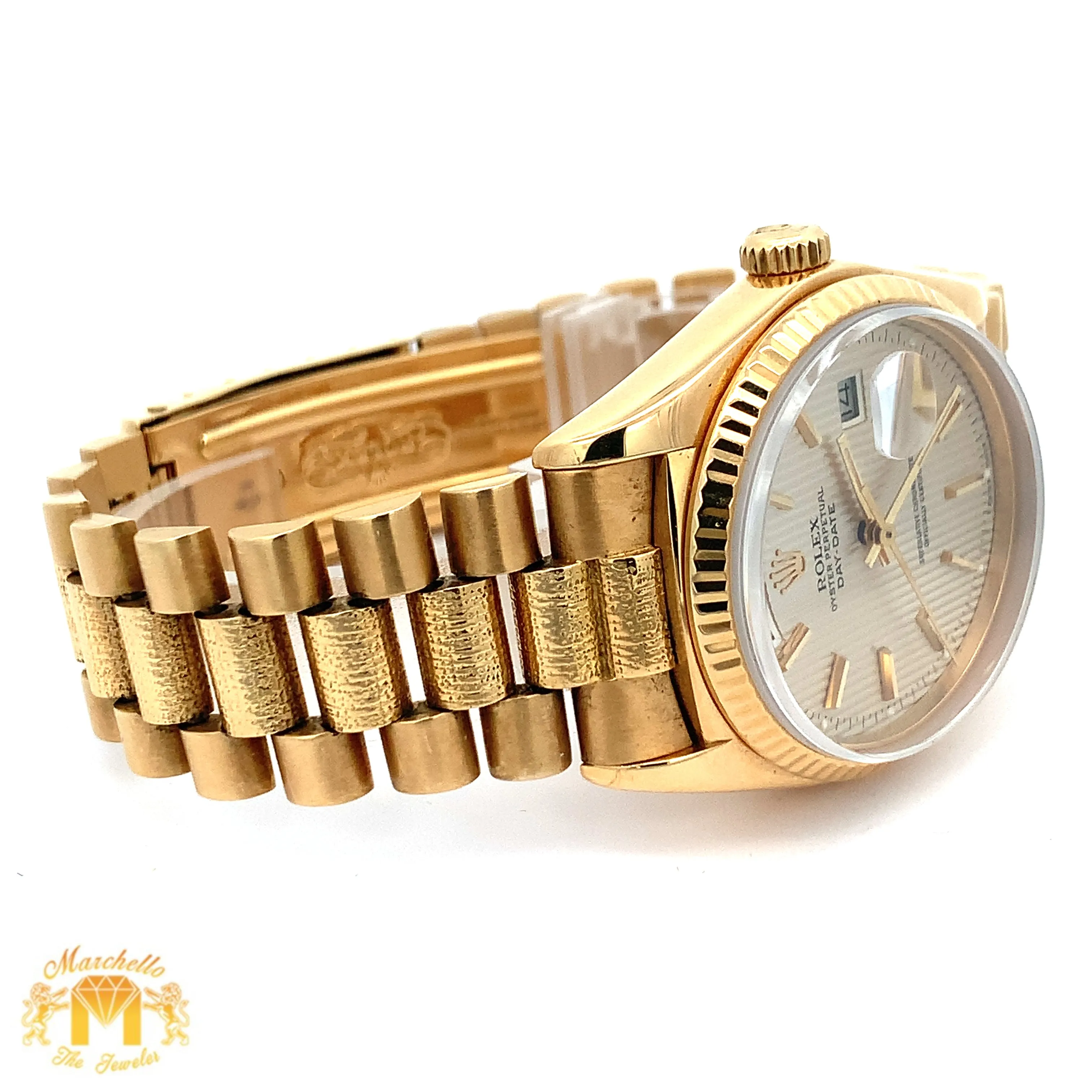 36mm 18k Gold Rolex Presidential Watch (tuxedo dial, quick set)