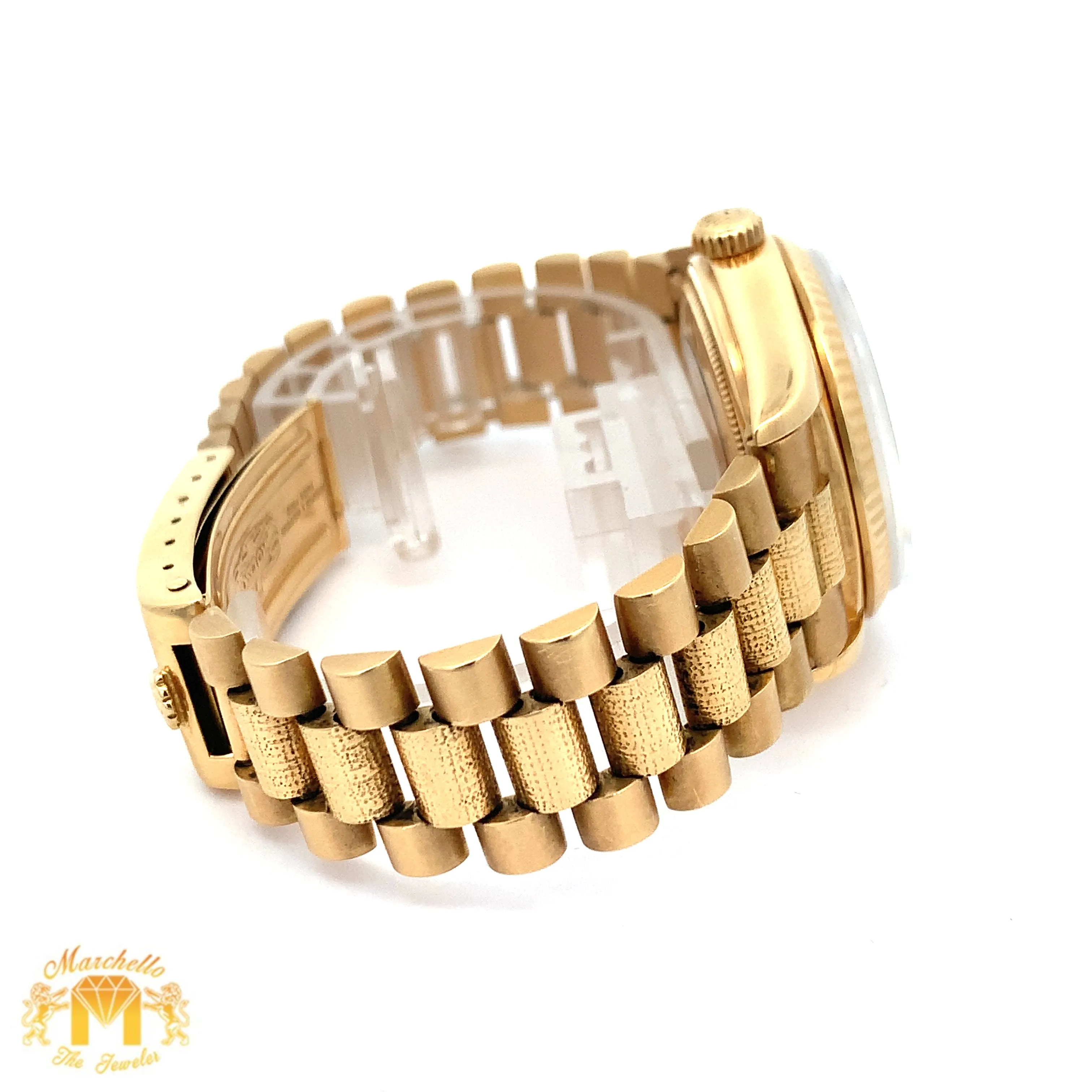 36mm 18k Gold Rolex Presidential Watch (tuxedo dial, quick set)