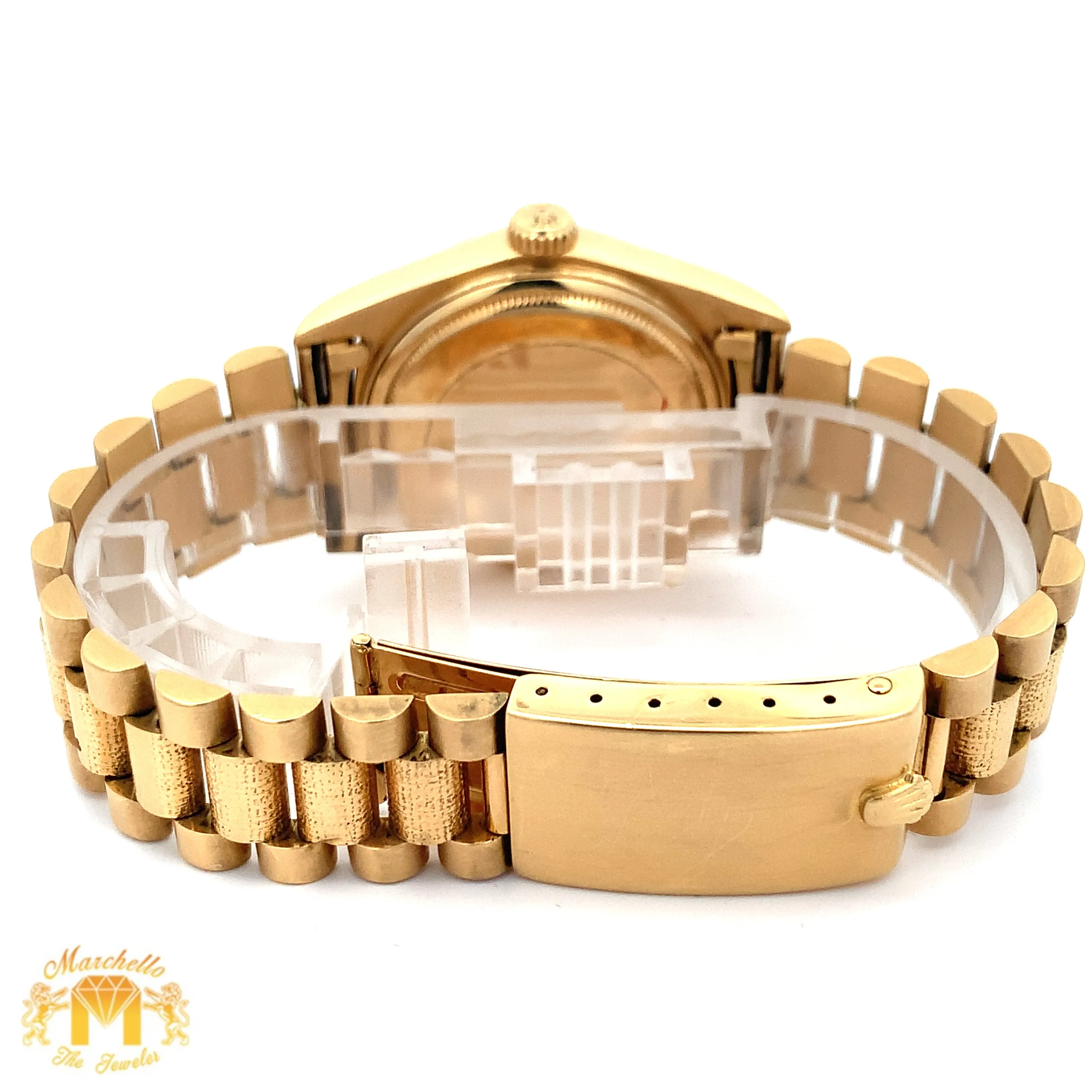 36mm 18k Gold Rolex Presidential Watch (tuxedo dial, quick set)