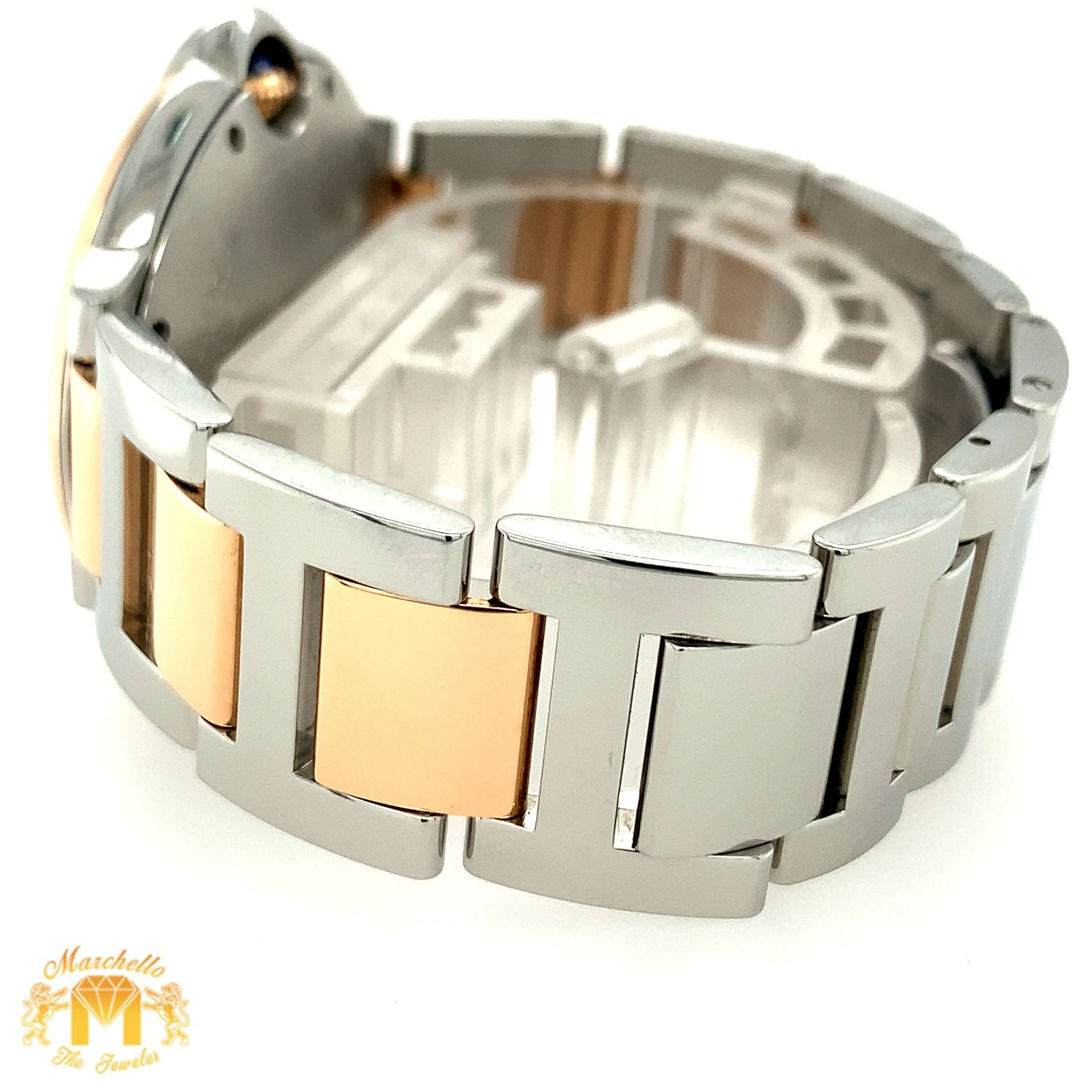 36mm Ballon Bleu De Cartier Watch, Rose Gold and Stainless Steel