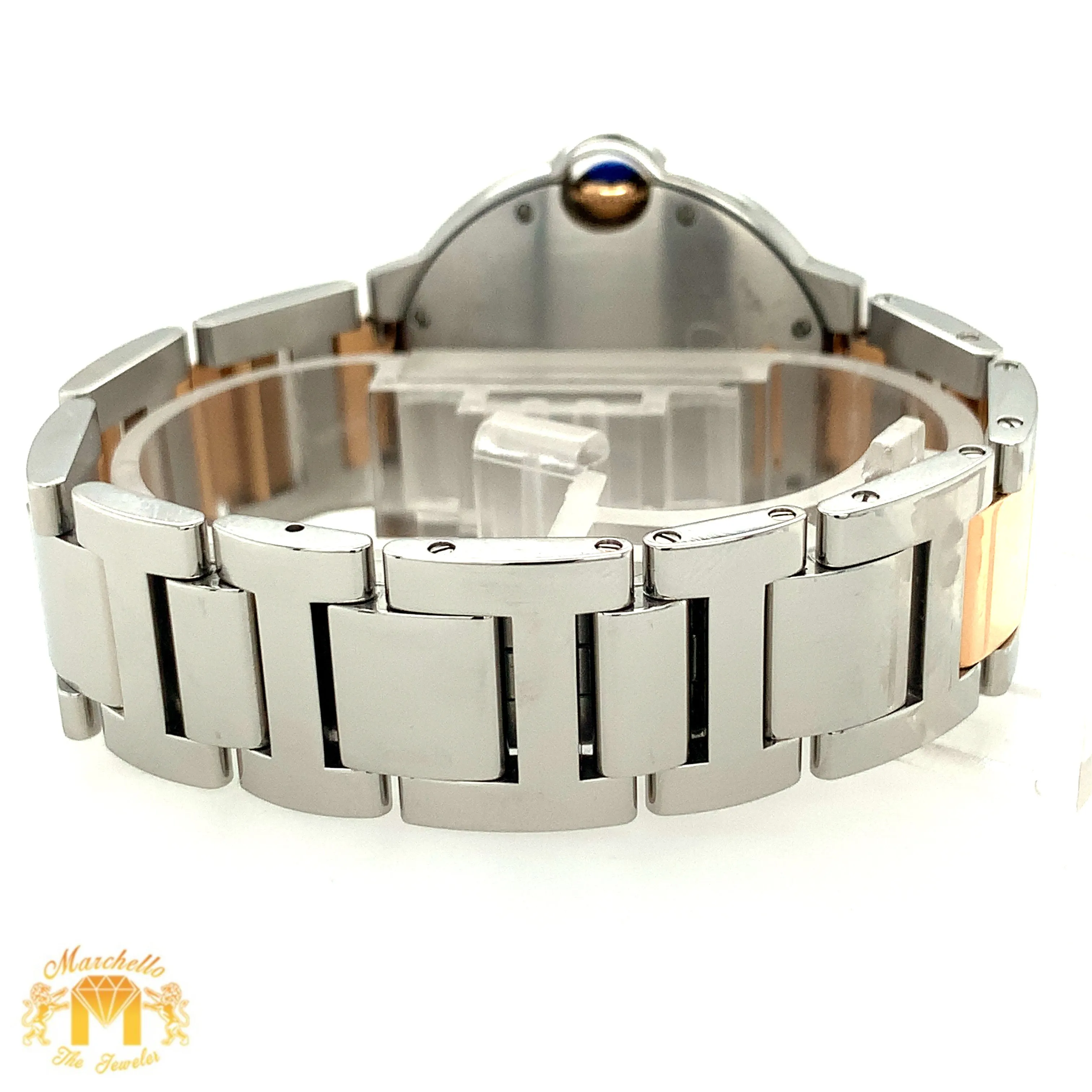 36mm Ballon Bleu De Cartier Watch, Rose Gold and Stainless Steel