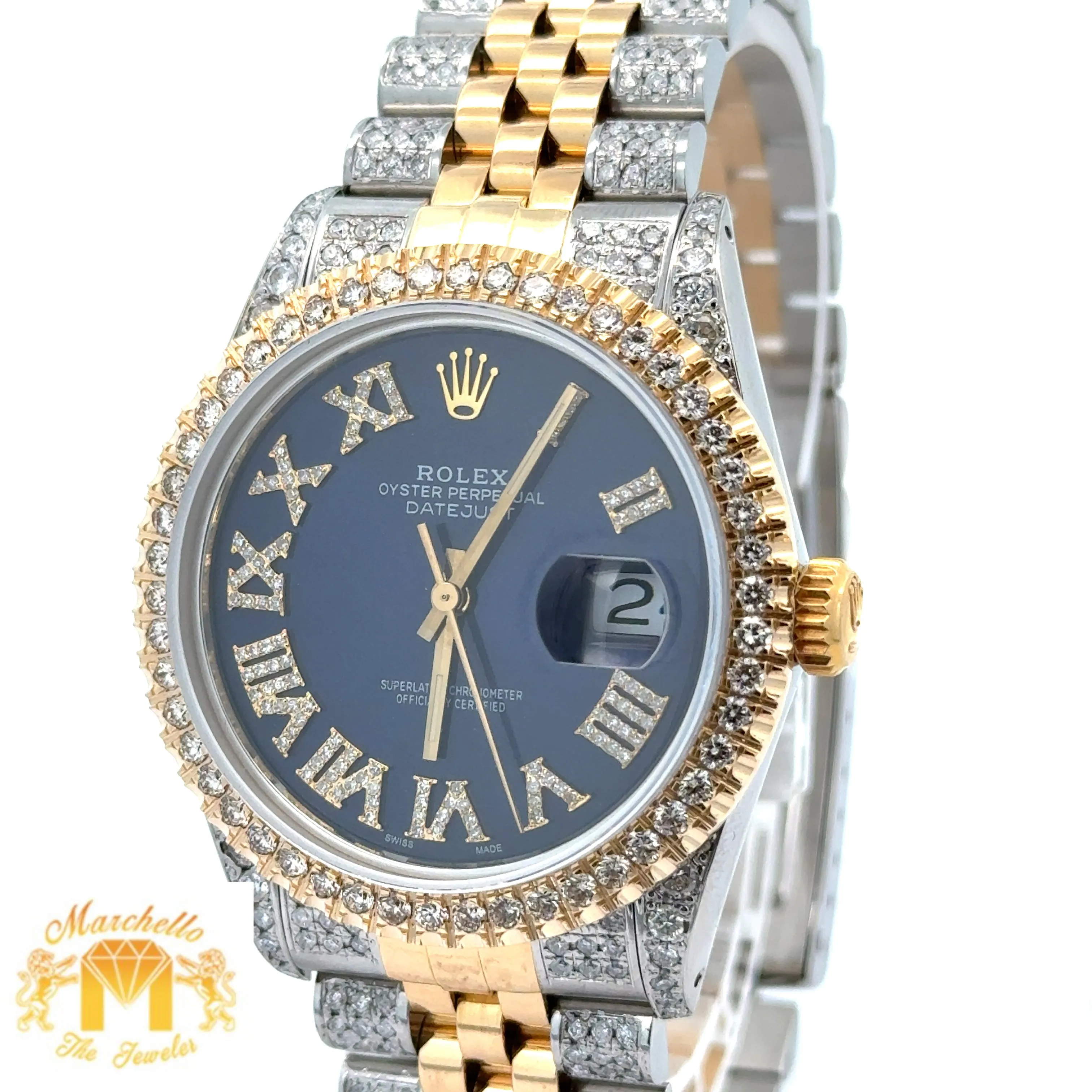 36mm Rolex Datejust Diamond Watch with Two-Tone Jubilee Bracelet