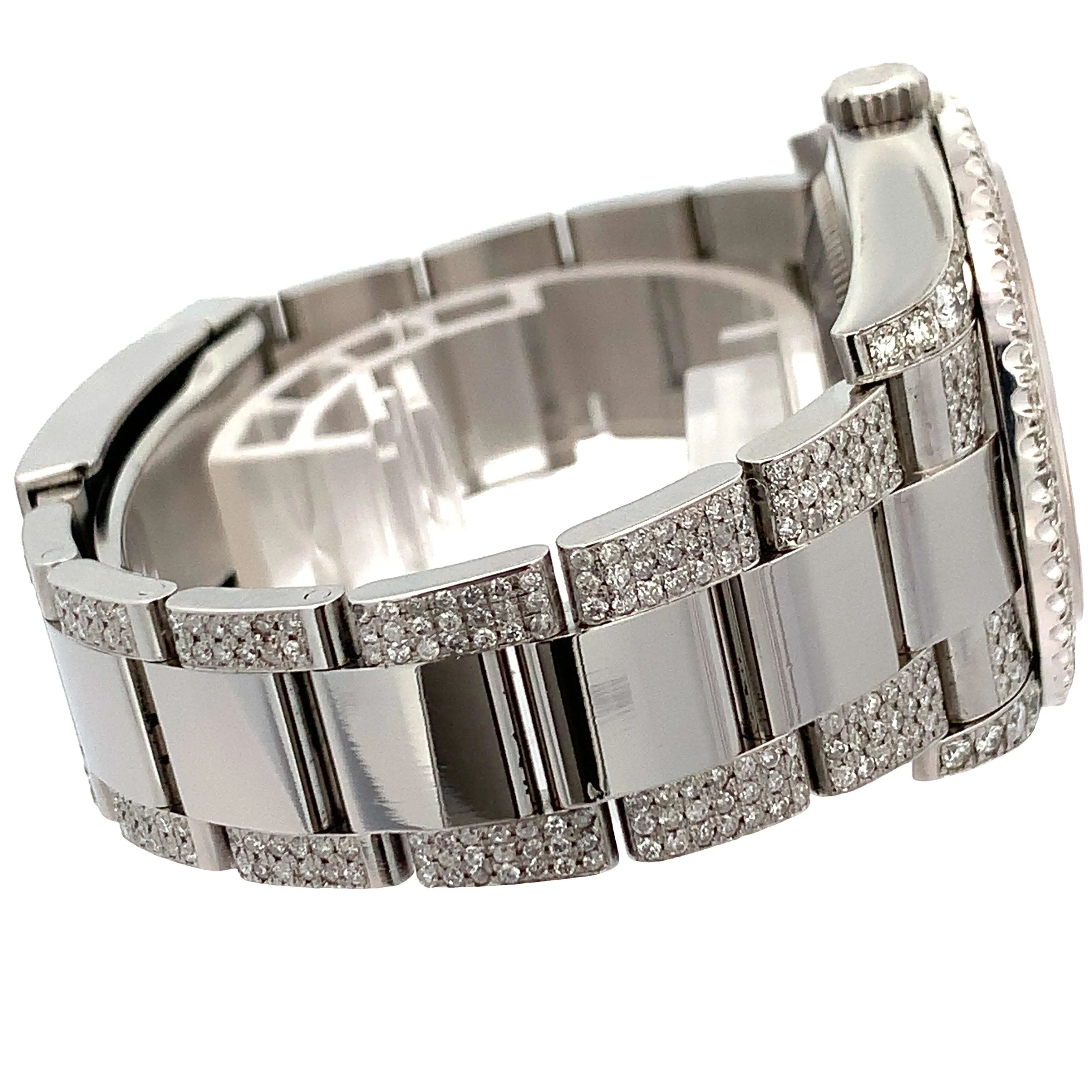 36mm Rolex Watch with Stainless Steel Oyster Diamond Bracelet (silver dial, diamond dial)