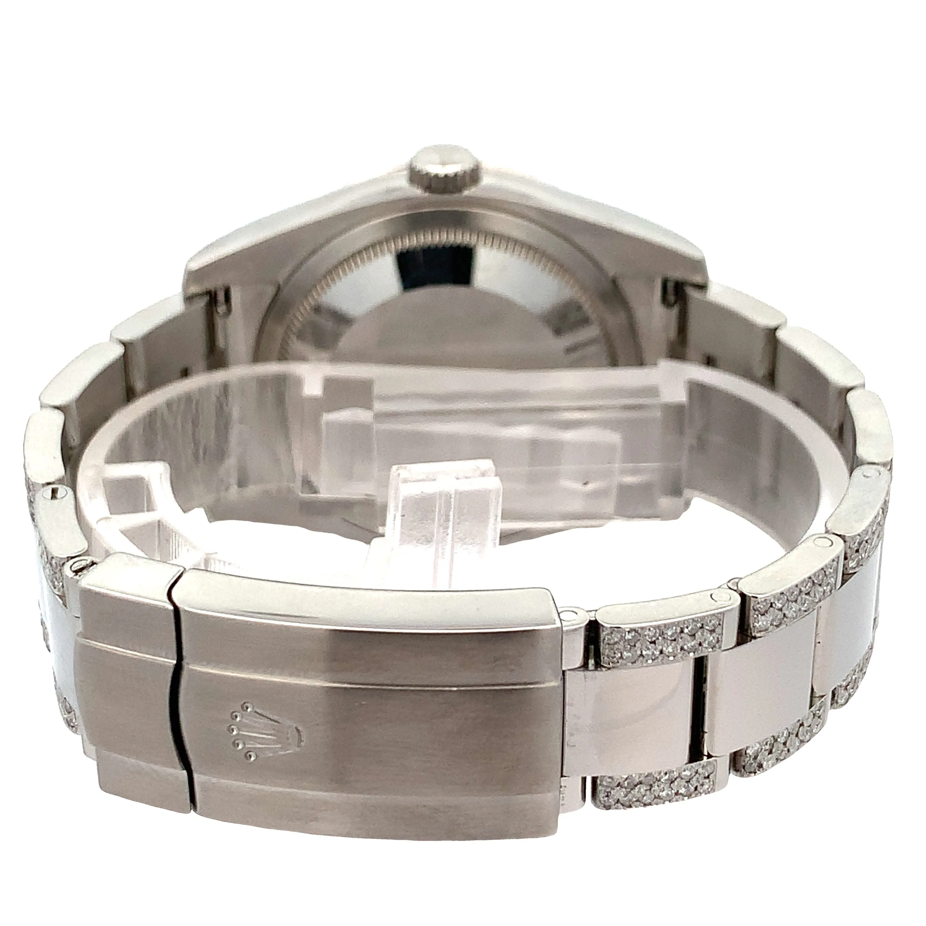 36mm Rolex Watch with Stainless Steel Oyster Diamond Bracelet (silver dial, diamond dial)