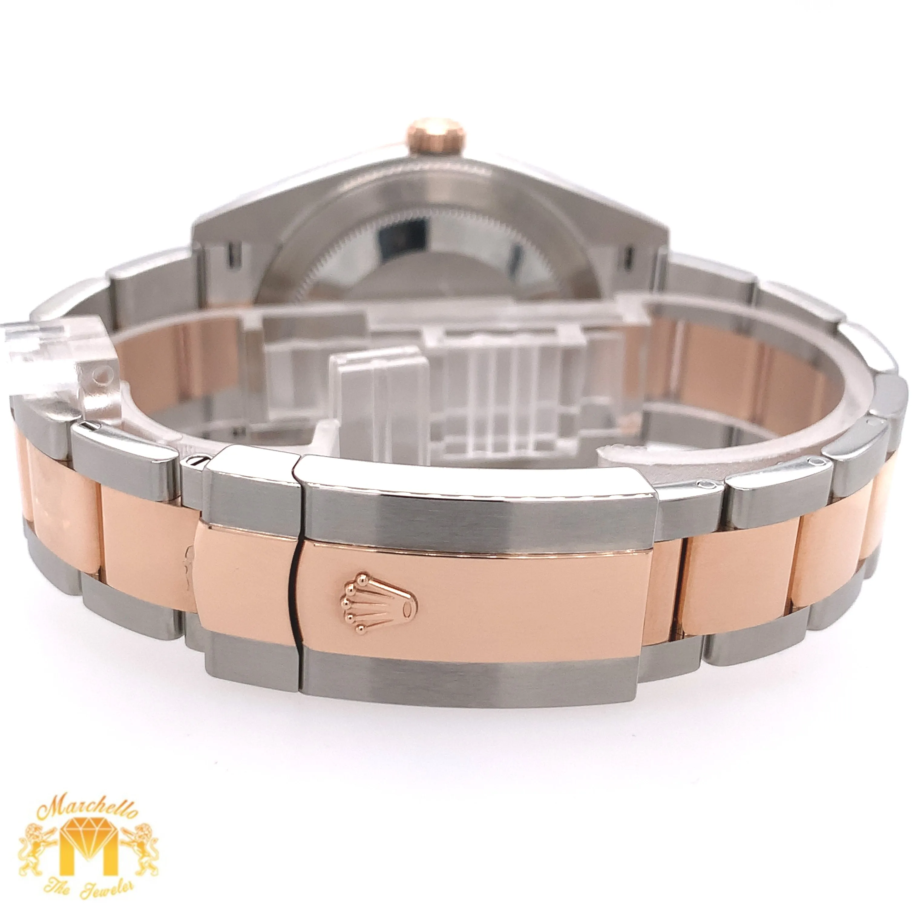 41mm Rolex Datejust 2 Watch with Two-tone Rose Gold Oyster Bracelet (2021, papers, smooth bezel)