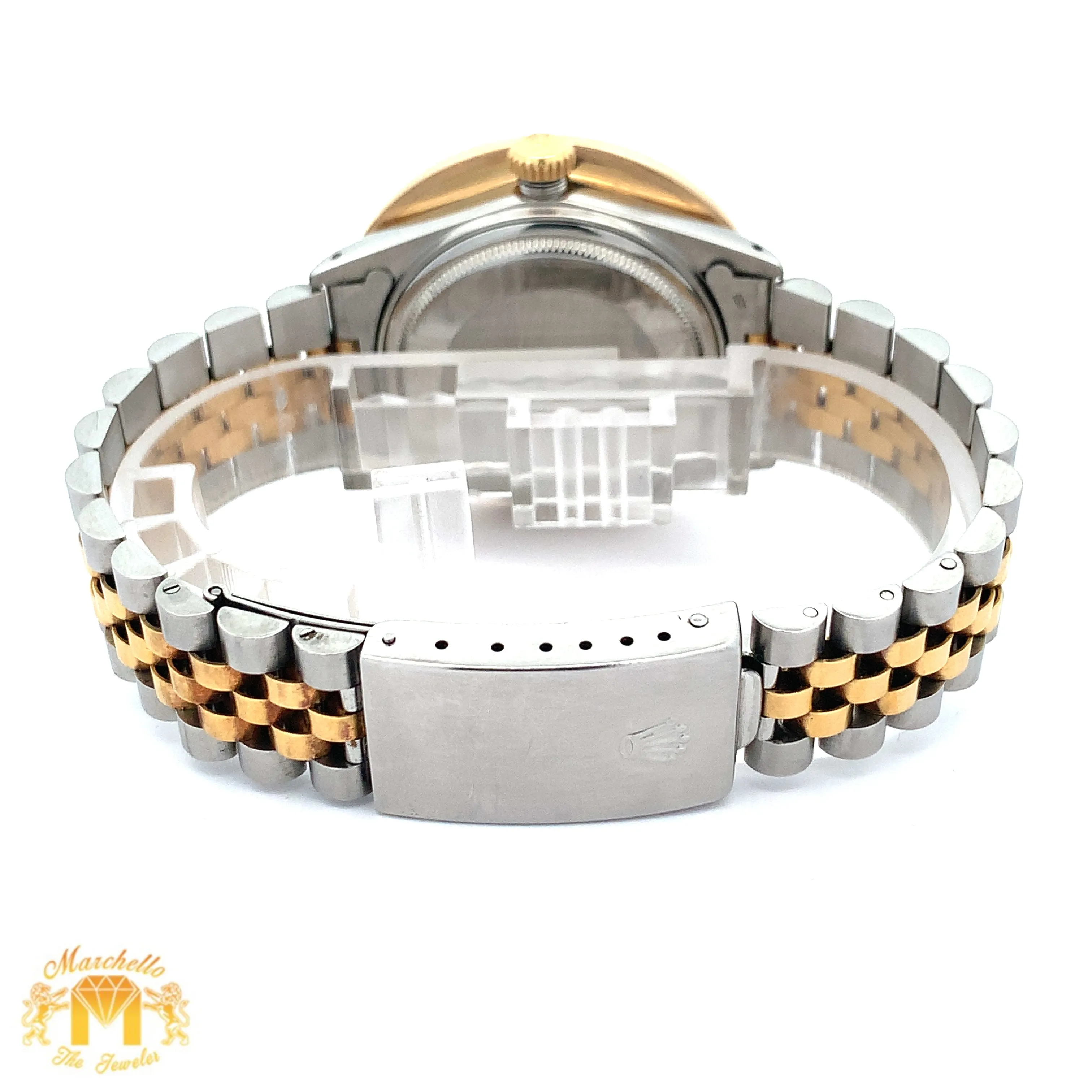 5ct Diamond 36mm Rolex Watch with Two-tone Jubilee Bracelet ( large custom diamond bezel )