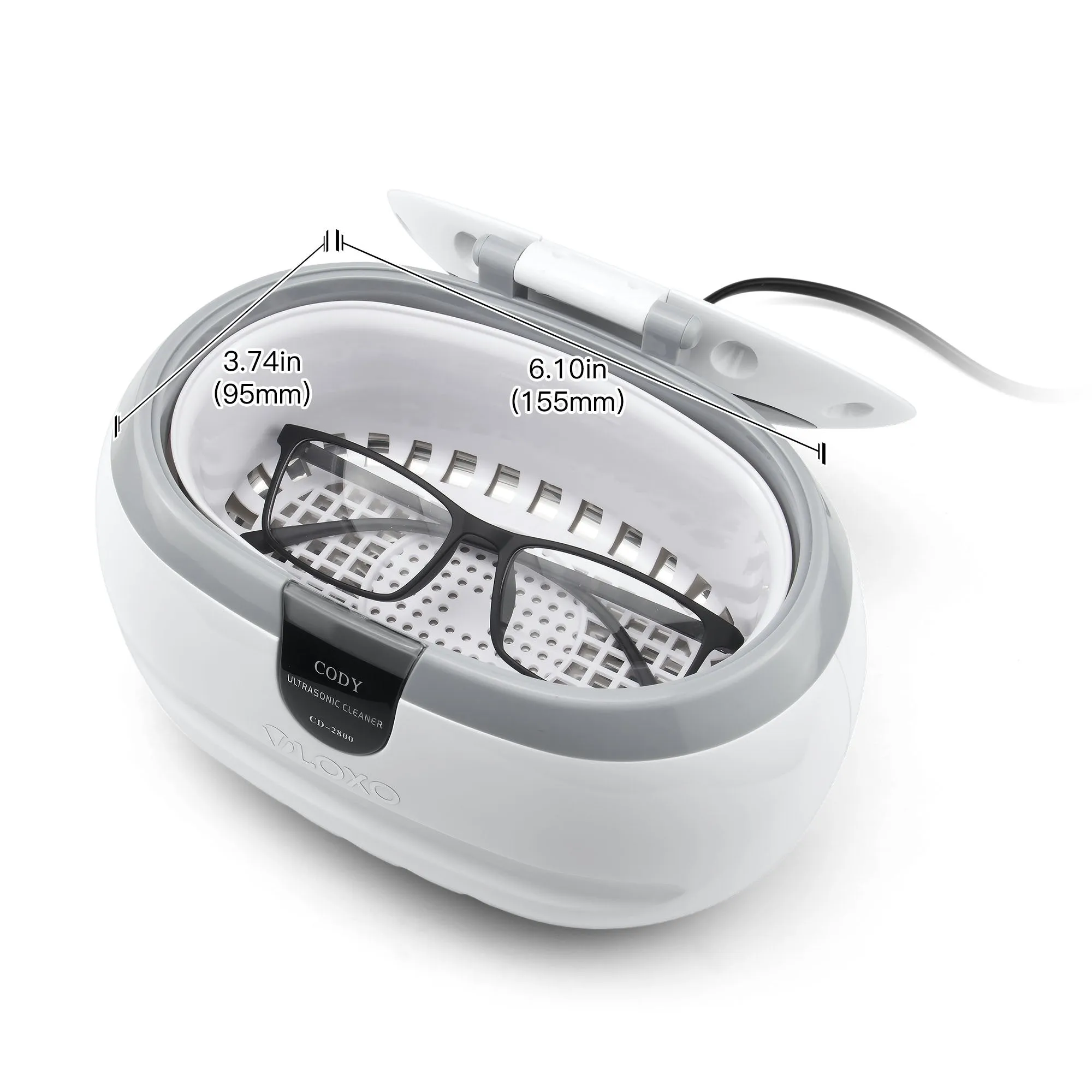 600ml Ultrasonic Cleaner-VLOXO Ultrasonic Cleaner 42kHz Ultrasonic Device for Glasses Watches Jewelry Earrings Necklaces Razors Dentures Tools Cosmetic Brush 50W Cleaning Bath White-cd2800