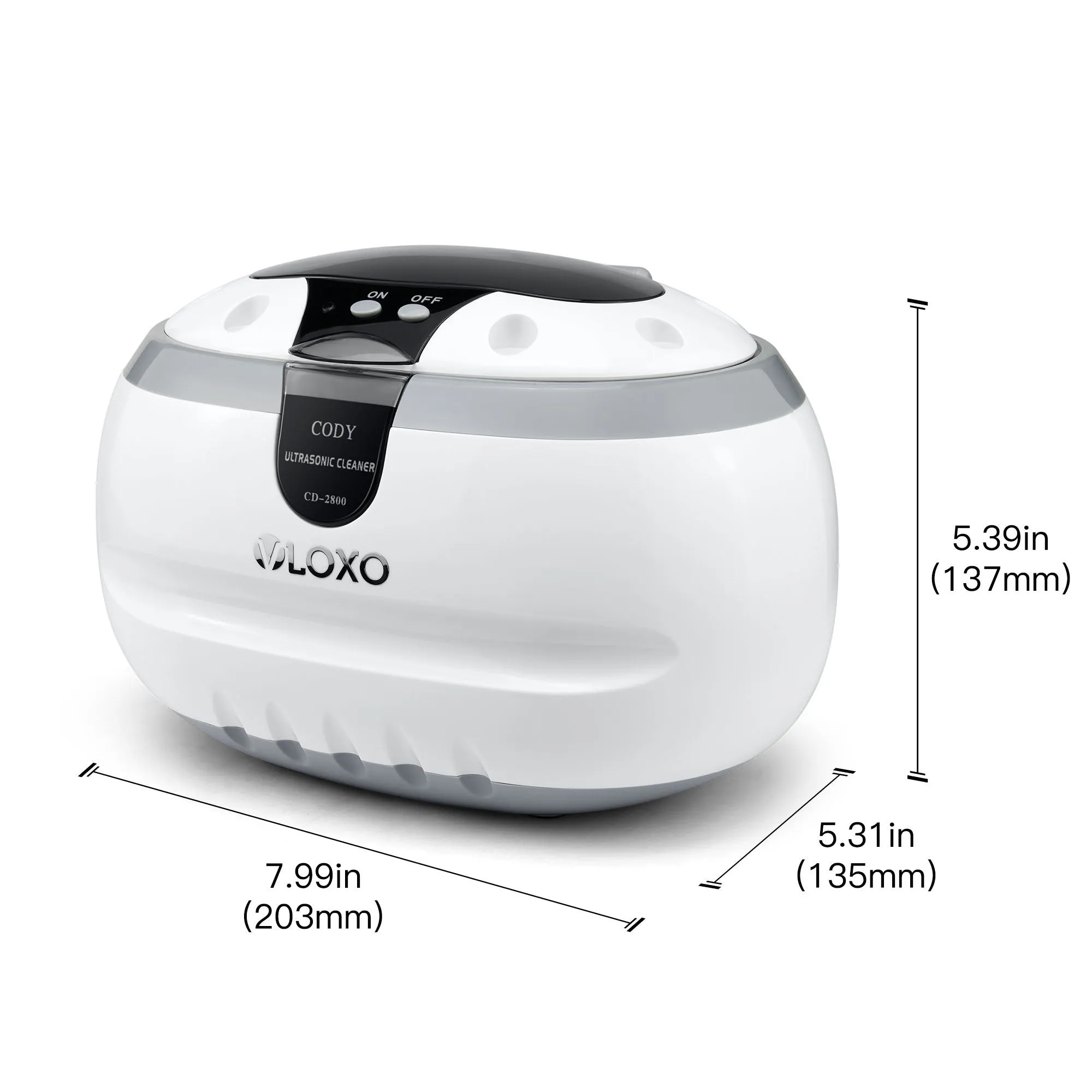 600ml Ultrasonic Cleaner-VLOXO Ultrasonic Cleaner 42kHz Ultrasonic Device for Glasses Watches Jewelry Earrings Necklaces Razors Dentures Tools Cosmetic Brush 50W Cleaning Bath White-cd2800