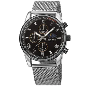 Akribos Xxiv Quartz Black Dial Men's Watch AK1112SSB
