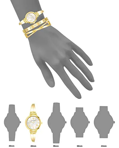 Anne Klein Women's Premium Crystal Accented Bangle Watch and Bracelet Set