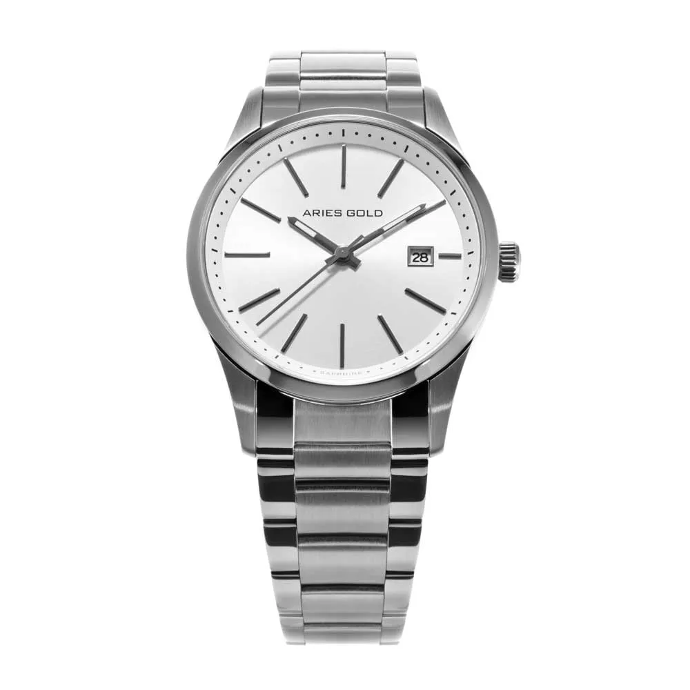 ARIES GOLD URBAN CLASSIC SILVER STAINLESS STEEL G 120B S-SD MEN'S WATCH