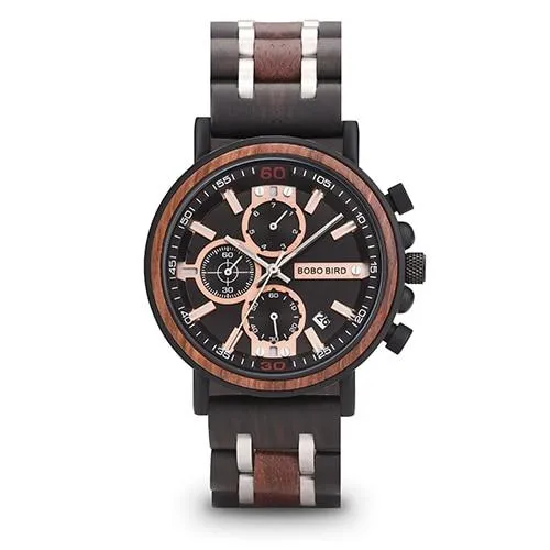 BBWood™ Men's Genuine Wooden Luxury Military Quartz Vintage Wrist Wood Watch
