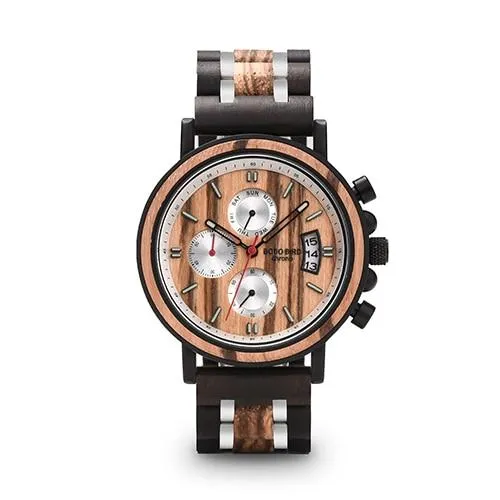BBWood™ Men's Genuine Wooden Luxury Military Quartz Vintage Wrist Wood Watch