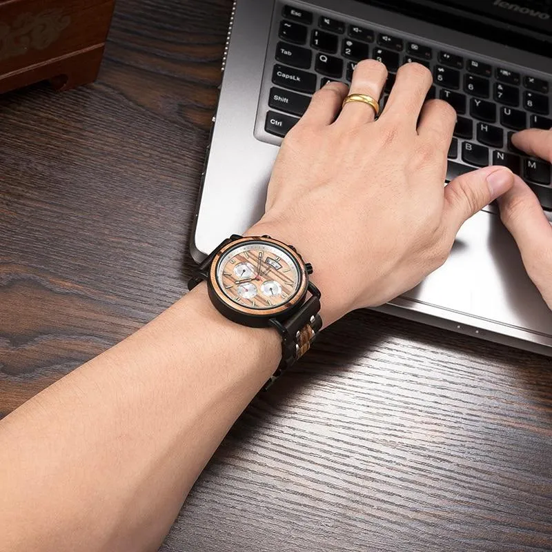BBWood™ Men's Genuine Wooden Luxury Military Quartz Vintage Wrist Wood Watch