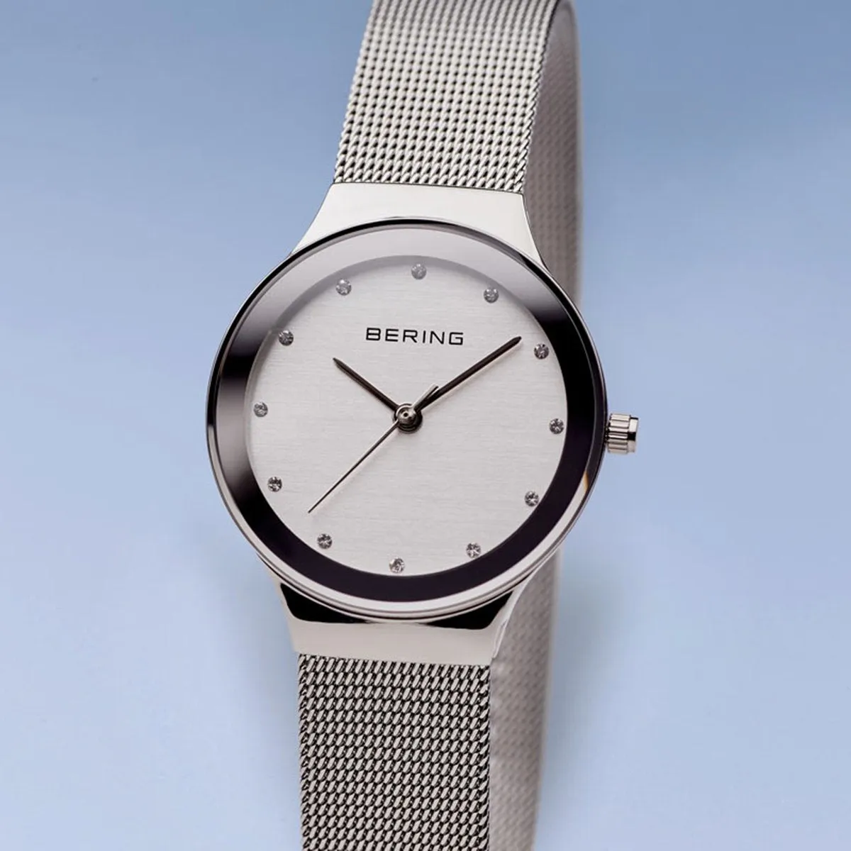 Bering Classic Polished Silver 34mm Watch