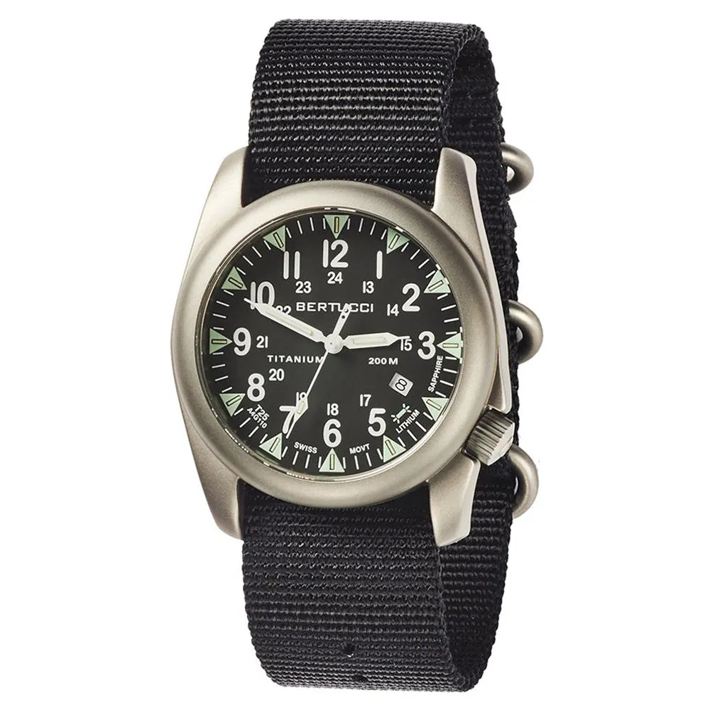 Bertucci A-4T Super Yankee Illuminated Special Edition Mens Black Nylon Band Black Quartz Dial Watch - 13480
