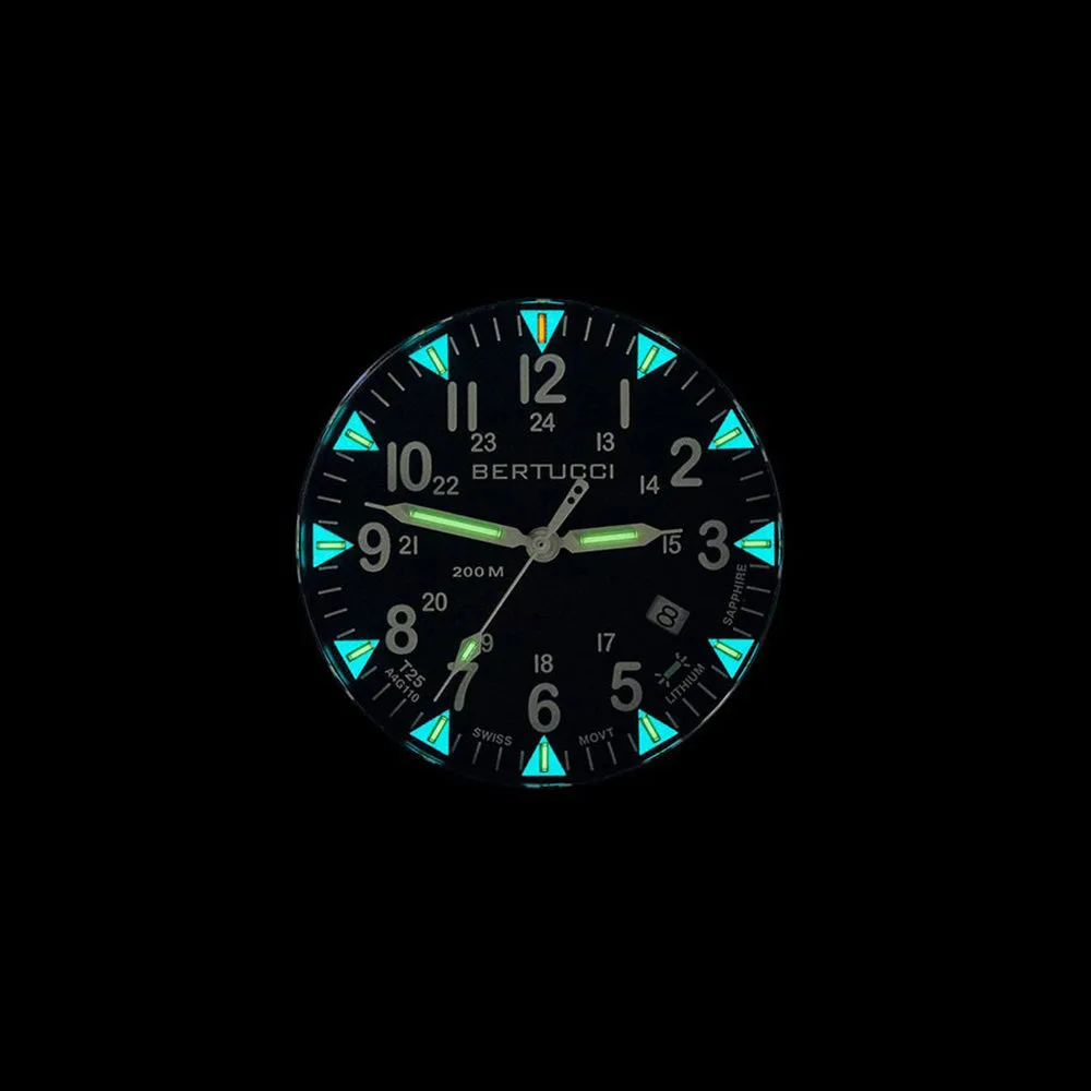 Bertucci A-4T Super Yankee Illuminated Special Edition Mens Black Nylon Band Black Quartz Dial Watch - 13480