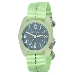 Bertucci DX3 Unisex Black Dial Nylon Band Glow with Vintage Poly-Resin Japanese Quartz Watch - 11109