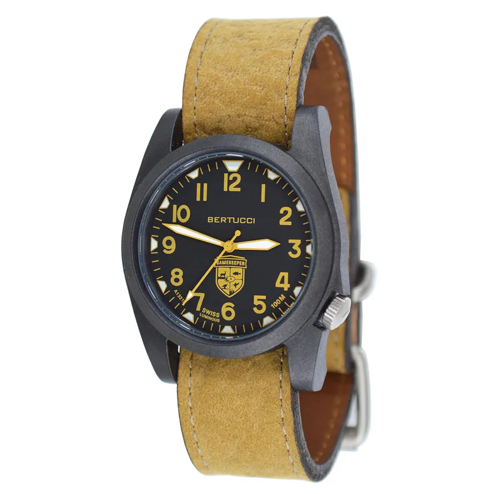 Bertucci Gamekeeper Unisex Coyote Survival Leather Band Black / Khaki Quartz Dial Watch - 13381