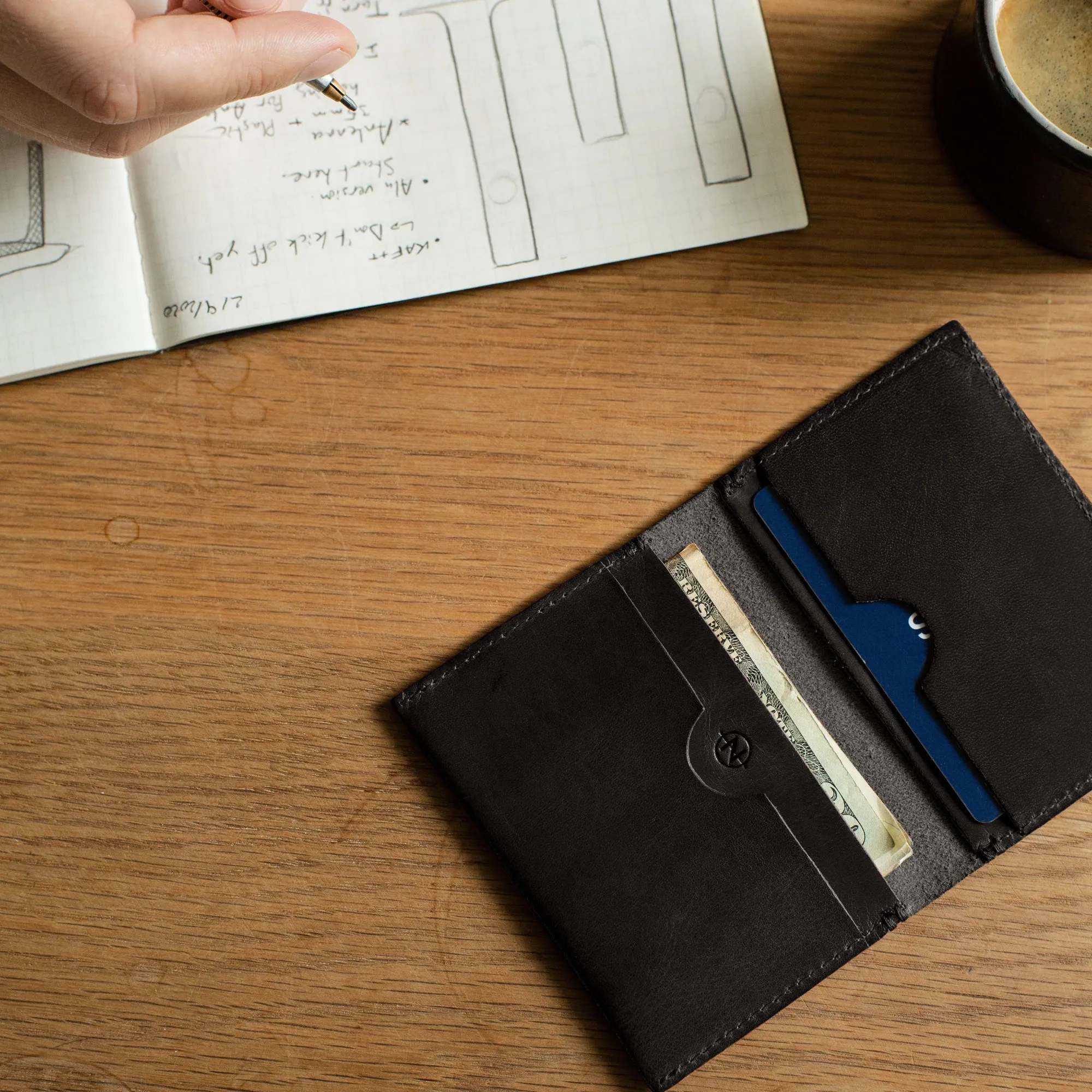 Bi-Fold Card Holder: Black