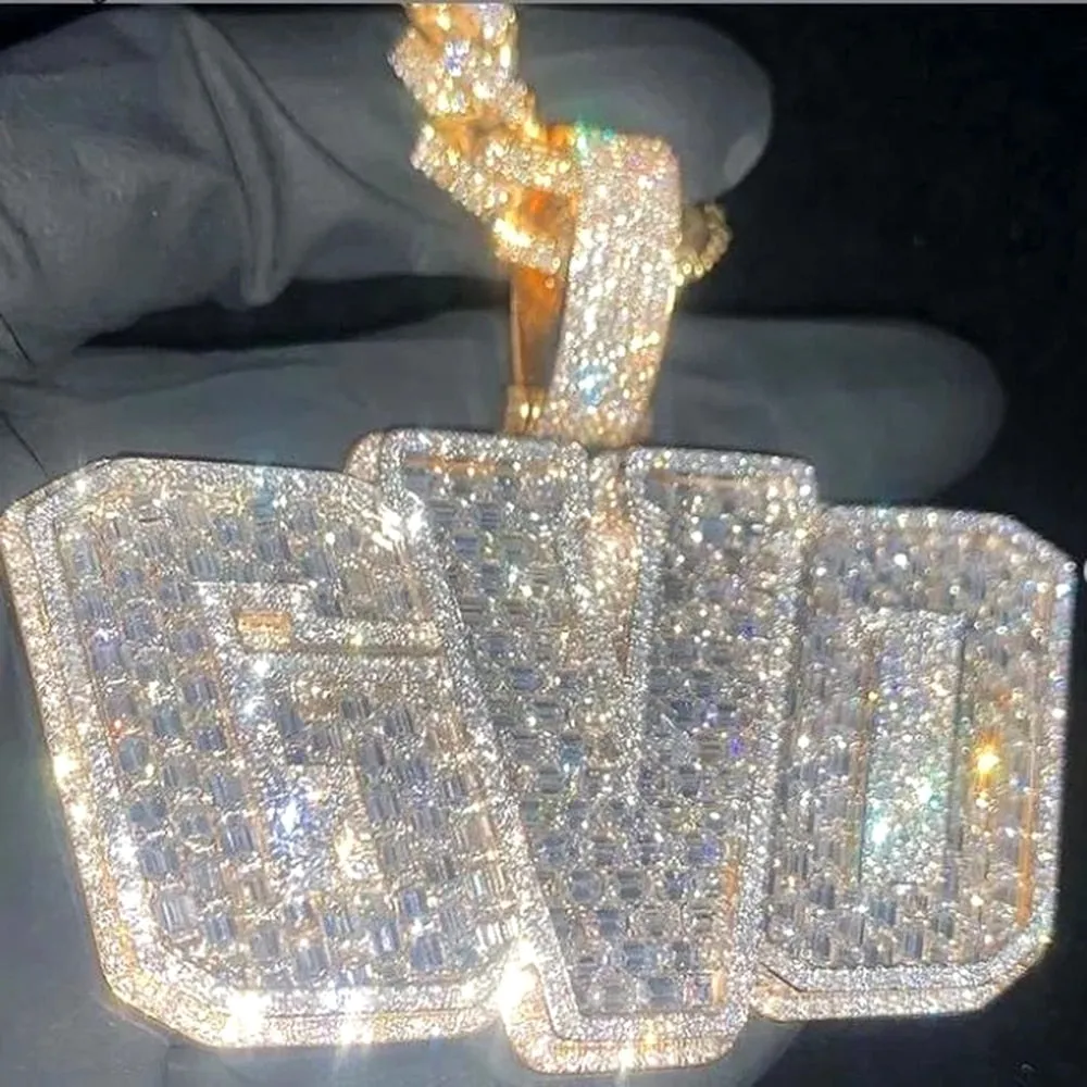 Bing Iced Out Custom Name, Hip Hop Customized letters Necklaces For Men