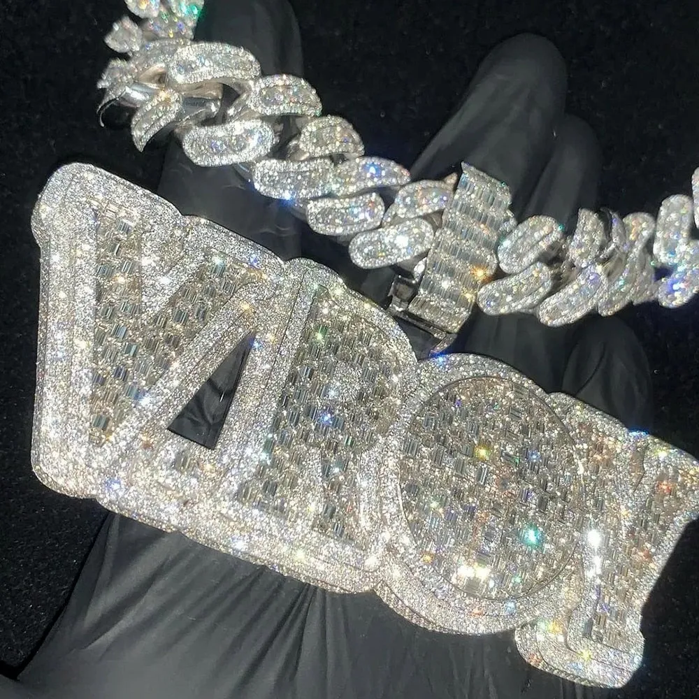 Bing Iced Out Custom Name, Hip Hop Customized letters Necklaces For Men