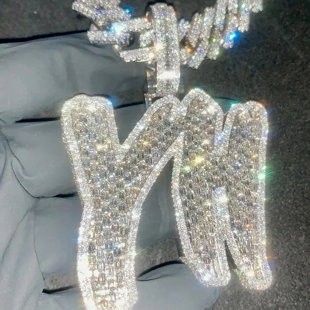 Bing Iced Out Custom Name, Hip Hop Customized letters Necklaces For Men