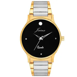 Black Dial Golden Premium Analog Watch - For Men JM1102