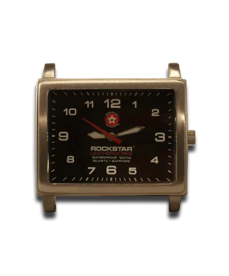 Black Layered Leather Cuff Watch with 42mm, Eyelets & Snaps