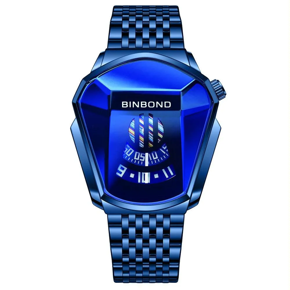 Black Steel Belt Men Watch with Live Technology