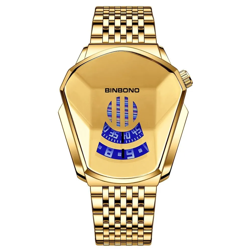 Black Steel Belt Men Watch with Live Technology