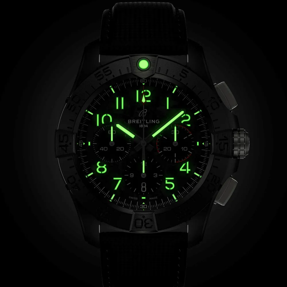 Breitling Avenger B01 Chronograph 44mm Night Mission Black Dial Ceramic Automatic Gents Watch SB0147101B1X1