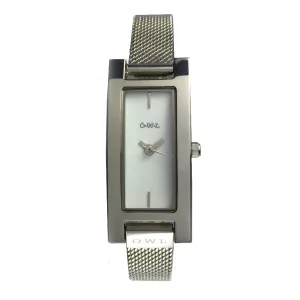 BROMPTON POLISHED SILVER LADIES RECTANGULAR MESH WATCH