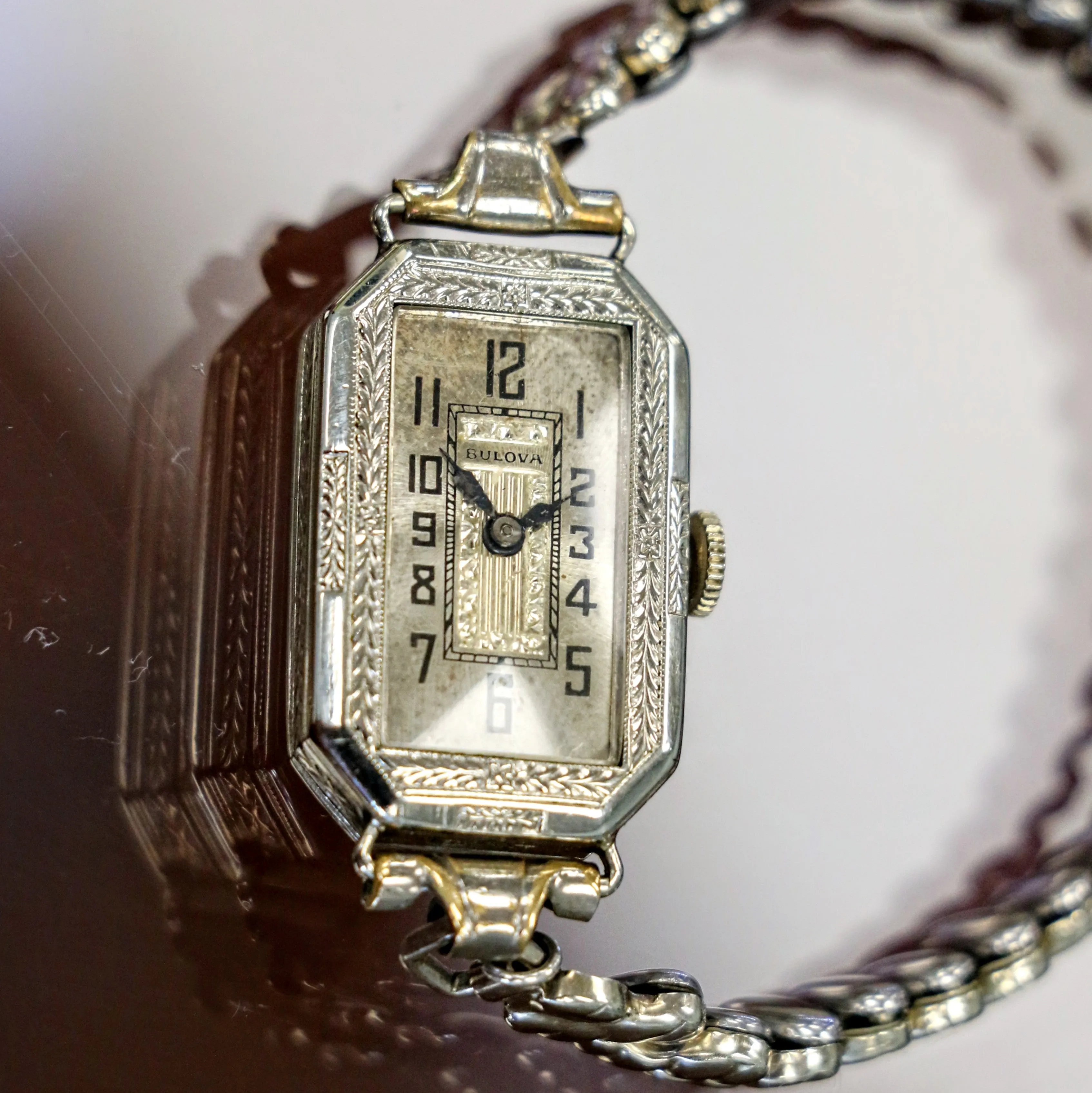 BULOVA 1926 Baroness Ladies Wristwatch Cal. 6AF 15 Jewels Art Deco Watch 14K WGF