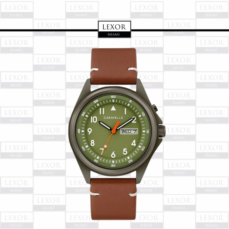 Bulova 45C119 Classic Caravelle Brown Leather Strap Men Watches