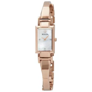 Bulova Classic Quartz Diamond Mother of Pearl Dial Ladies Watch 97P142