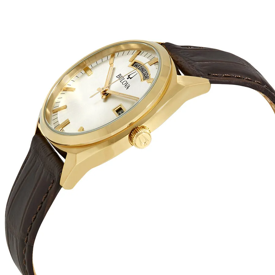 Bulova Classic Silver Dial Leather Men's Watch 97C106
