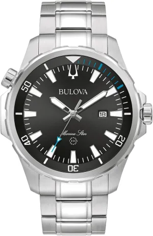 Bulova Men's Marine Star 'Series B' Stainless Steel Watch, Black Sunray Dial Style: 96B382