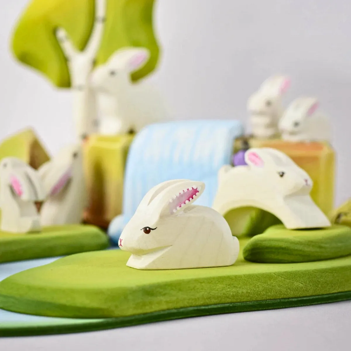 BumbuToys Wooden Animal - Rabbit - Easter, Perching